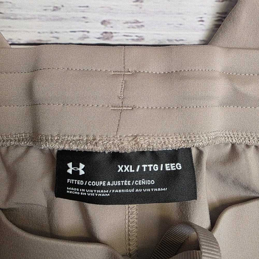 Under Armour Men's 2XL Unstoppable Beige Tapered Track Pants Fitted Item 1352028 - Picture 4 of 11